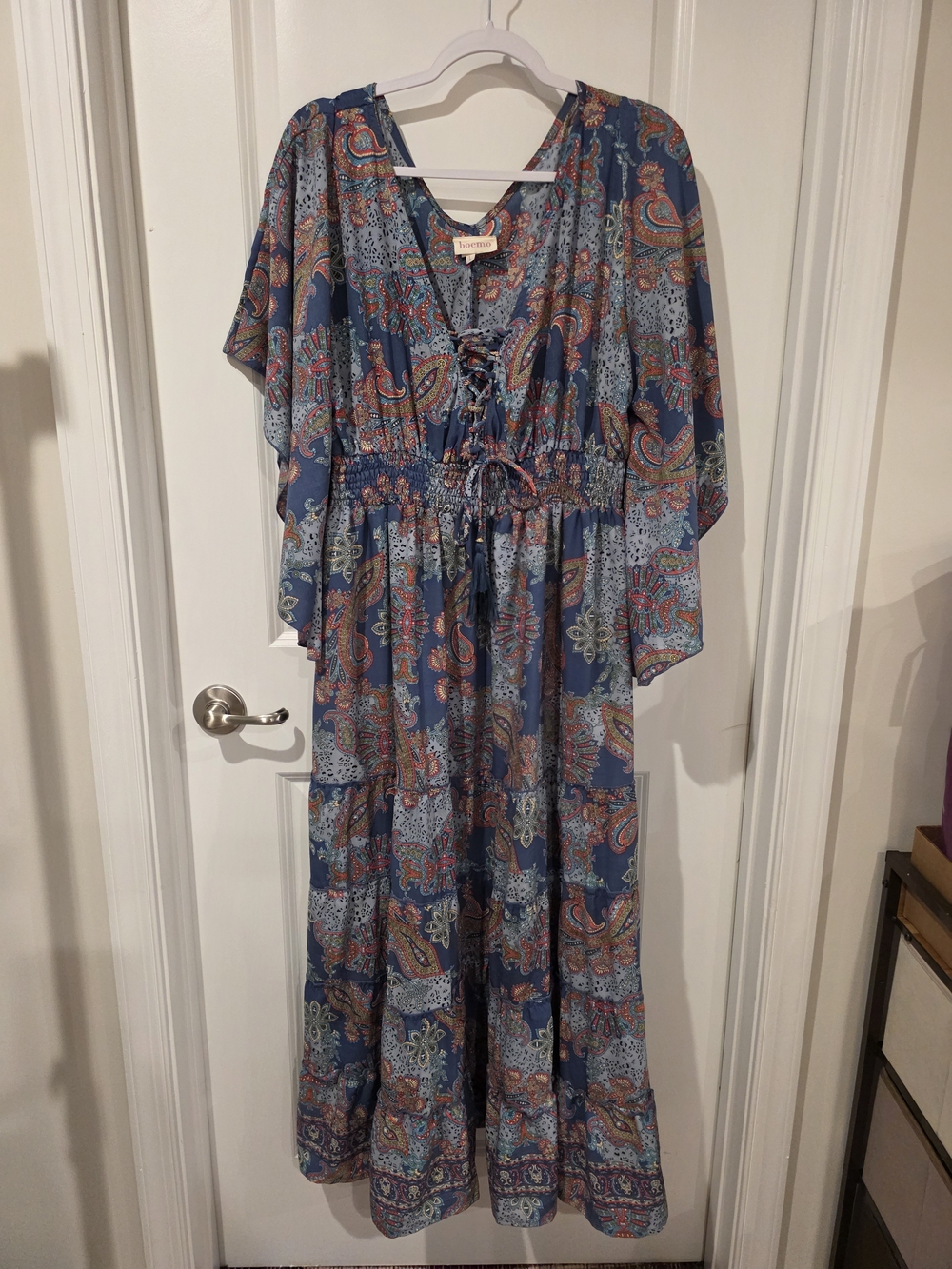 Anthropologie Boemo Paisley Smocked Tiered Maxi Dress